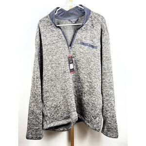 NWT Eddie Bauer Sweater Fleece Half-Zip Grey MSRP $60 Loose Fit